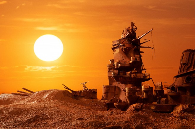 A diorama recreating one of the most iconic scenes in Space Battleship Yamato: “The Decayed Battleship Yamato”