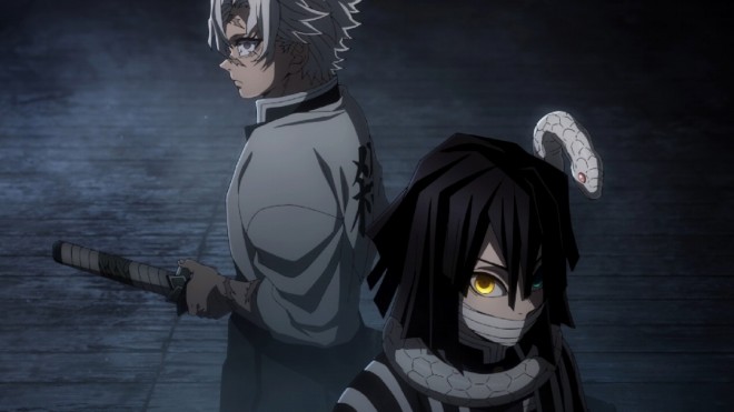 Shinazugawa, Iguro "Demon Slayer: Hashira Training Arc" scene cut