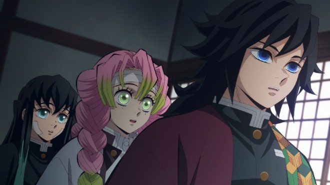 Giyu, Mitsuri, Muichiro "Demon Slayer: Hashira Training Arc" scene cut