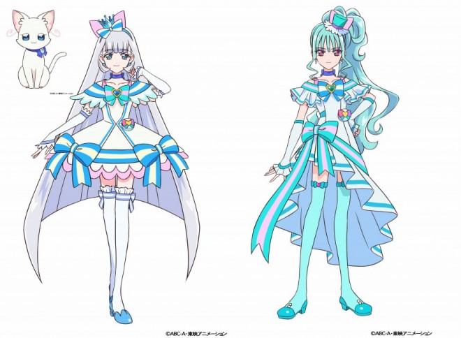 (From left to right) Yuki, Cure Nyammy, Cure Lillian from 'Wonderful Precure!' (C) ABC-A / Toei Animation