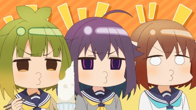 Scene cuts from the anime 'My Deer Friend Nokotan'