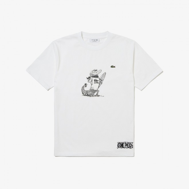 ONE PIECE × LACOSTE Collaboration: ONE PIECE Crocodile Character T-Shirt (White) Classic Fit ¥14,300 (Tax Included)