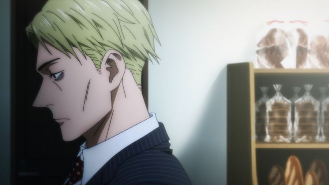 Kento Nanami goes to a bakery when he was an office worker. via JJK EP13
