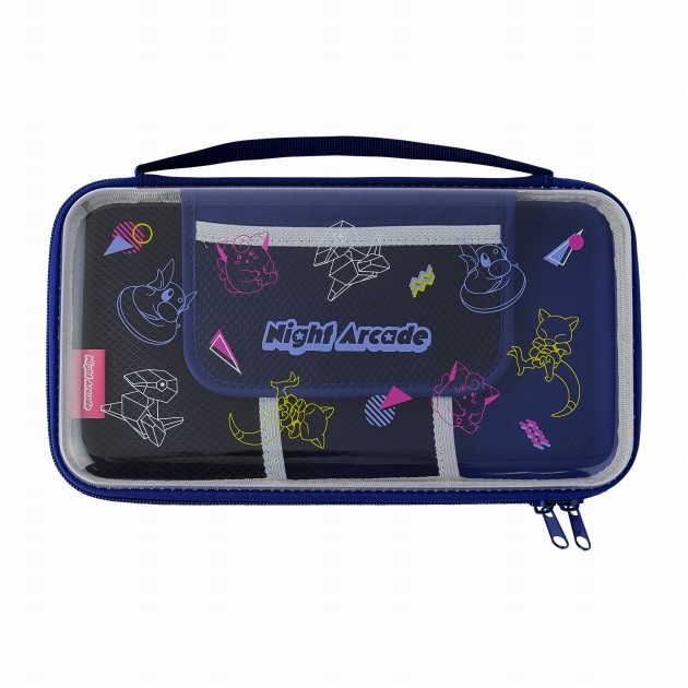 Merchandise Featuring Pokémon in a Nighttime Game Arcade Setting