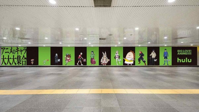 Popular Anime Characters Gather in Full Force on the Shibuya Happy Board