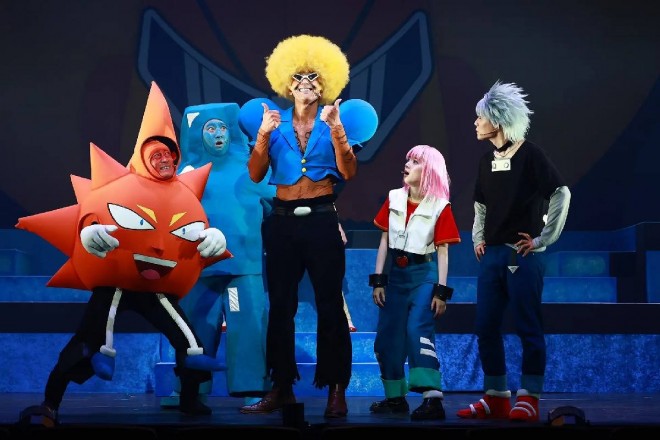 A glimpse of the Super Wacky Stage☆Bobobo-bo Bo-bobo in action. (C) Yoshio Sawai / Shueisha, Boboste Production Committee