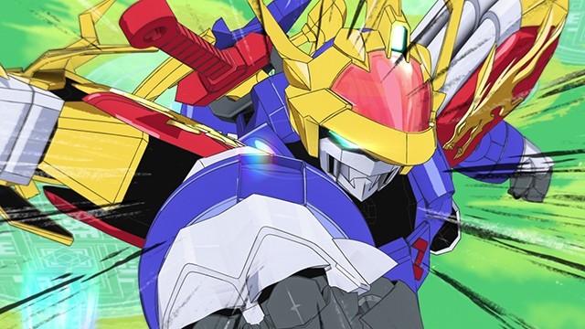 Scene cut from the TV anime Mashin Souzou Den Wataru featuring Wataru in action (© Sunrise・R)