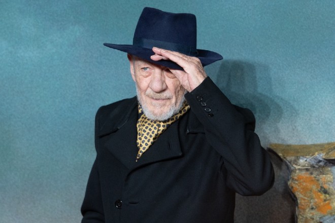 Legendary actor Ian McKellen attends the world premiere of The War of the Rohirrim.