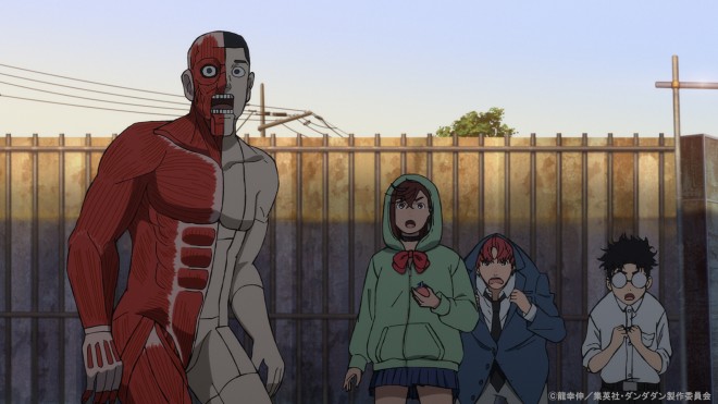Okarun, Momo, Jiji and anatomical model