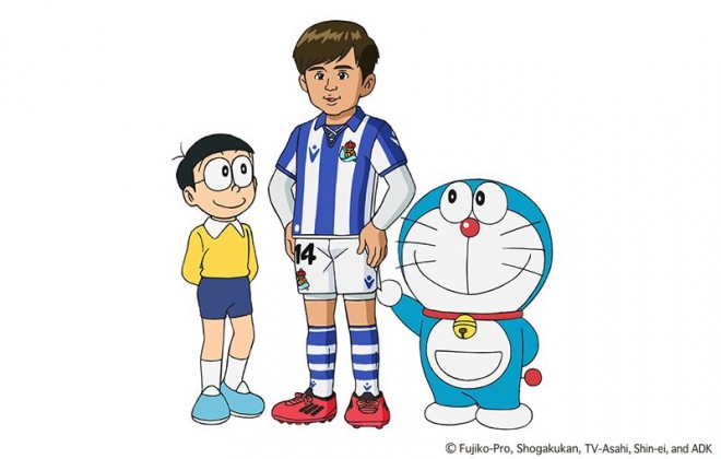 Takefusa Kubo with Doraemon