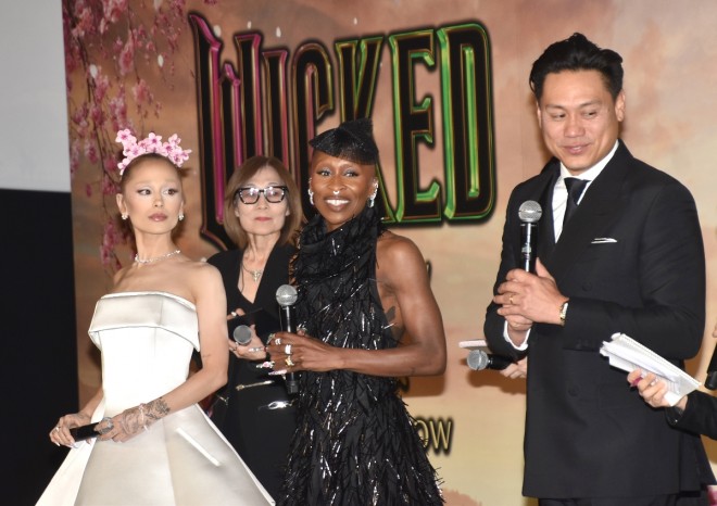 Ariana Grande, Cynthia Erivo, and Jon M. Chu attend the ‘Wicked’ Japan Premiere