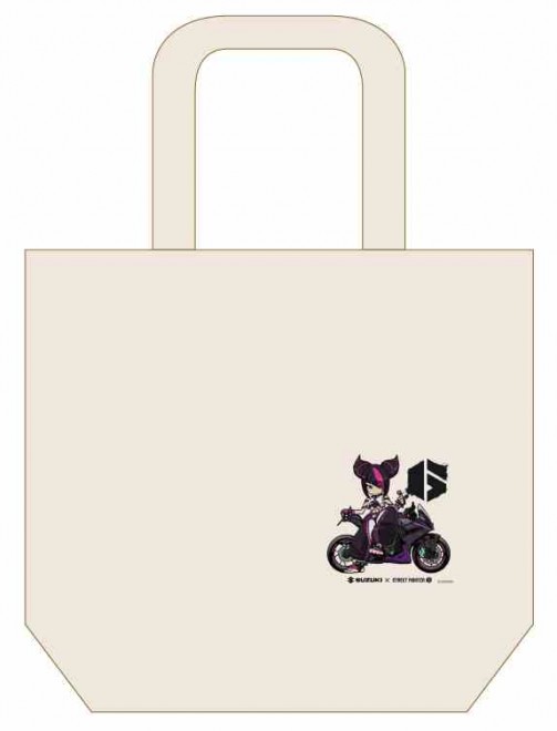 Original "GSX-8R × Juri" collaboration illustration featured on exclusive tote bags.