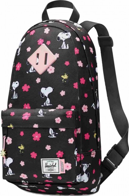 Herschel Heritage Shoulder Bag – Snoopy Cherry Blossom (Black)