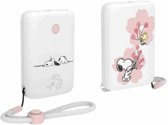 Nimble CHAMP 10k Portable Charger – Snoopy Cherry Blossom (White)