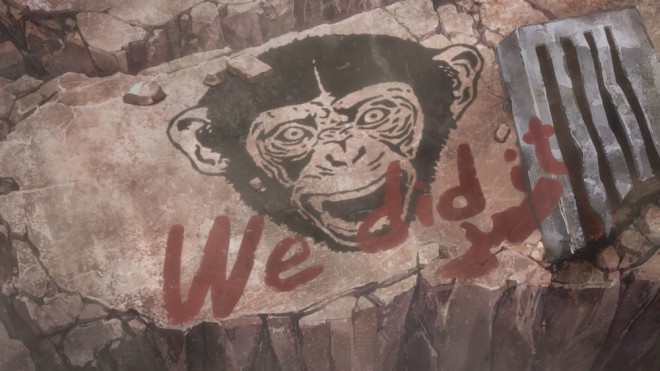 Scene cut from The Darwin Incident anime