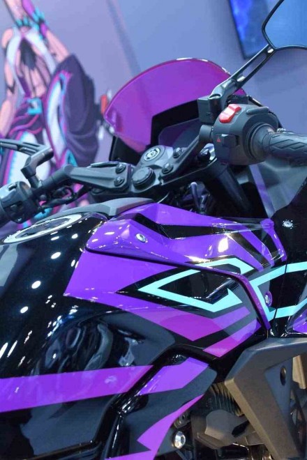 Suzuki’s “GSX-8R Tuned by JURI” motorcycle on display