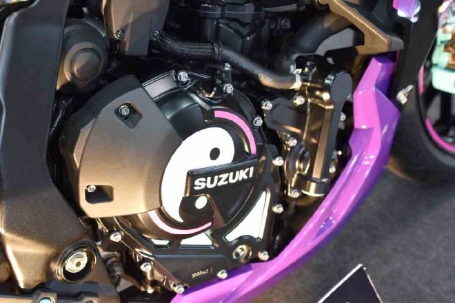 Suzuki’s “GSX-8R Tuned by JURI” motorcycle on display