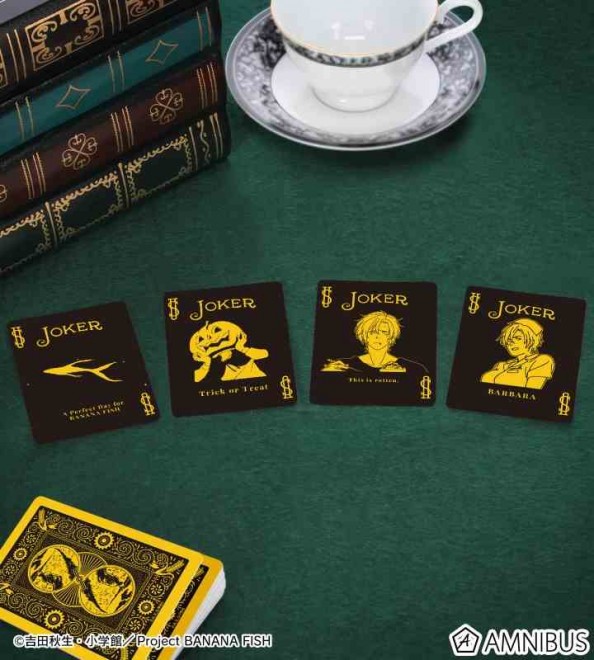 Collaboration playing cards featuring Ash and Eiji from the anime BANANA FISH