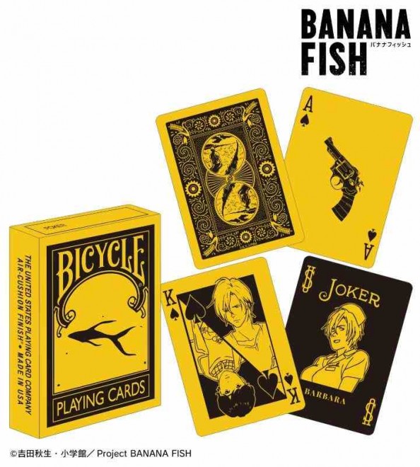 Collaboration playing cards featuring Ash and Eiji from the anime BANANA FISH