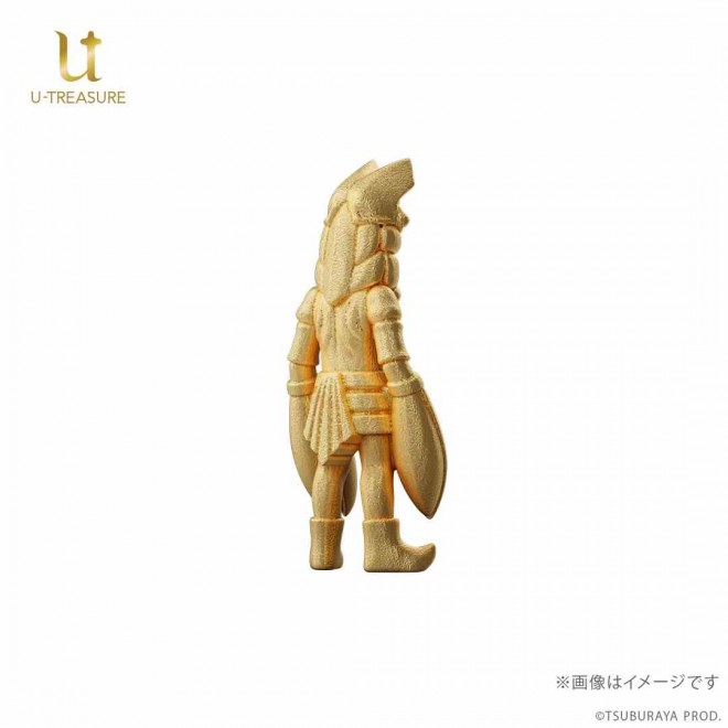 Solid gold mini figure of Baltan from the Ultraman series