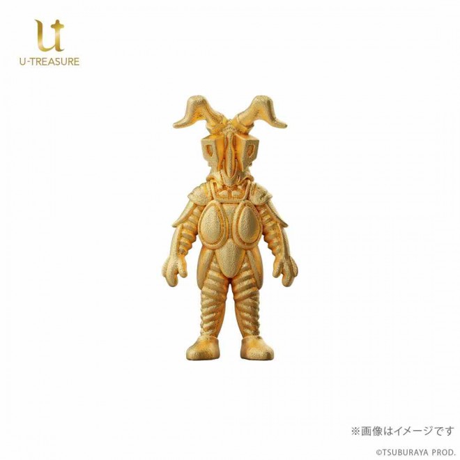 Solid gold mini figure of Zetton from the Ultraman series