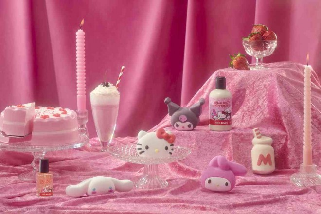 Lush × Hello Kitty and Friends launches April 24 with adorable face-shaped bath bombs and sweet-scented body care items.