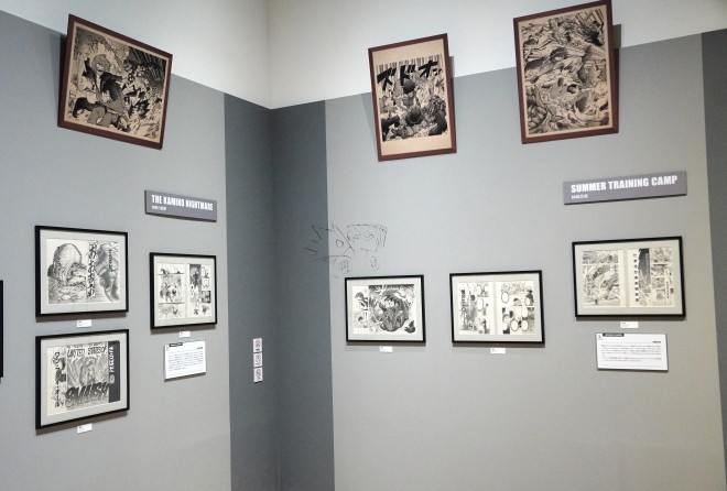 A powerful scene from the "My Hero Academia Original Art Exhibition" (Zone 4), capturing the final battle between heroes and villains. Featuring special illustrations by Kohei Horikoshi.