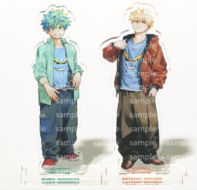 Izuku Midoriya and Katsuki Bakugo on the cover of MEN'S NON-NO special edition with acrylic stand bonus