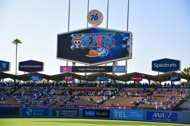 ONE PIECE Night event at Dodger Stadium featuring collaboration merchandise and drone show
