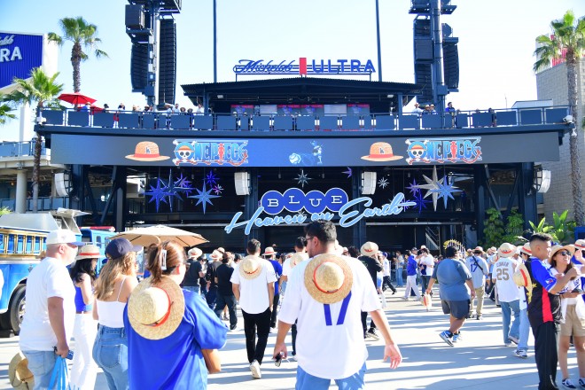 ONE PIECE Night event at Dodger Stadium featuring collaboration merchandise and drone show