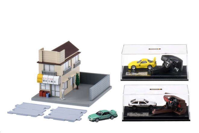 Four collaboration products including cars, dashboards, and playsets