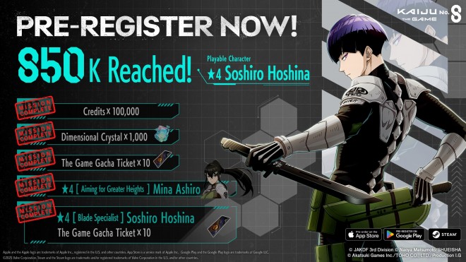 Kaiju No. 8 THE GAME surpasses 850,000 pre-registrations