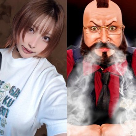 Before-and-after of cosplayer Souu