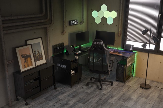 Nitori collaboration gaming chair featuring Cloud from Final Fantasy VII Remake, available for pre-order online starting September 17, 2025.