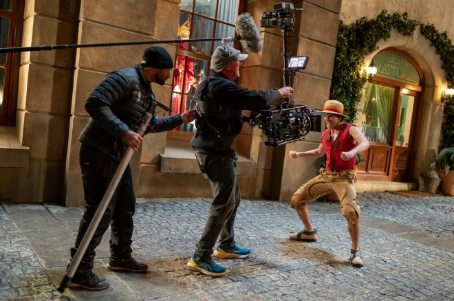 Making-of photo (Luffy) = Netflix series "ONE PIECE" Season 2, streaming worldwide exclusively in 2026