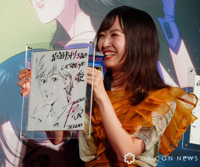Yumiri Hanamori appearing at the pre-release screening event for the anime Cat’s Eye