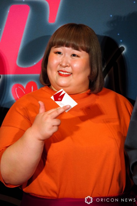 Kanade of the comedy trio 3-ji no Heroine appearing at the pre-release screening event for the anime Cat’s Eye