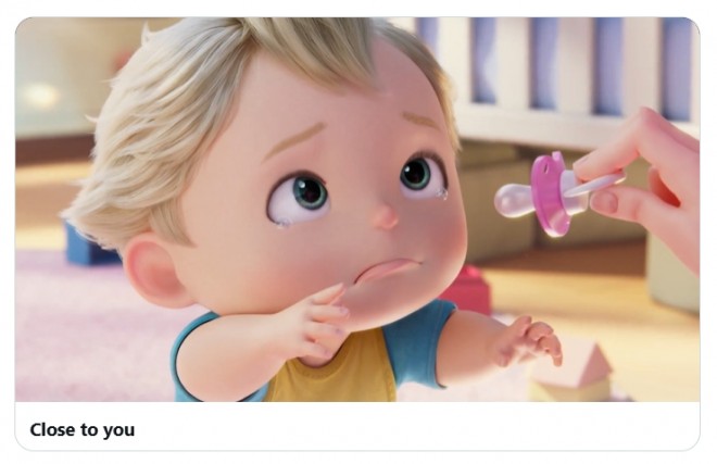 Nintendo Pictures' first short movie "Close to You" features Pikmin and a baby chasing a moving pacifier, released across two videos in October 2025.