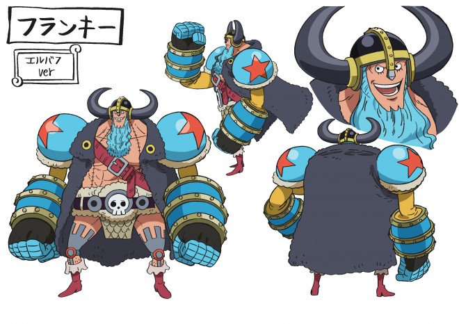 Character design of Franky from the upcoming ONE PIECE Elbaph Arc