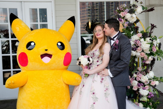 A scene from their wedding at Pokémon GO Fest 2025 New Jersey