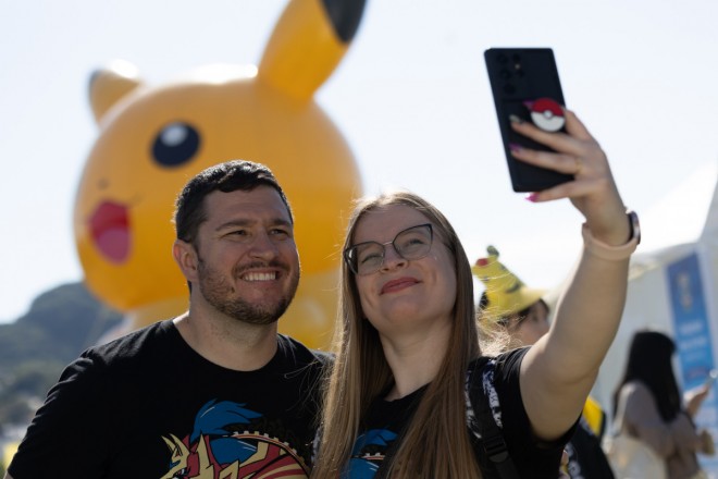 Les and Sandra visiting Pokémon GO Wild Area Nagasaki on their honeymoon