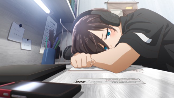 New scene still from the theatrical anime film The Dangers in My Heart.