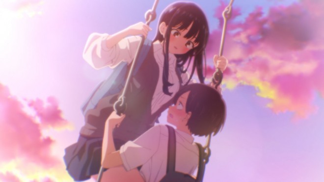 New scene still from the theatrical anime film The Dangers in My Heart.