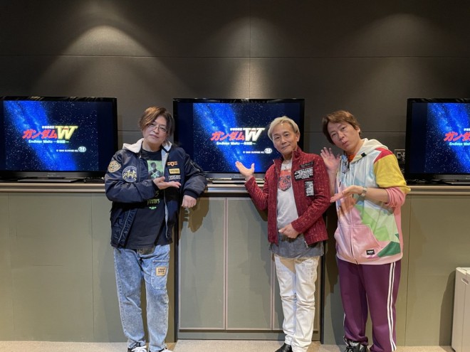 Recording photos from the new audio commentary for Gundam Wing