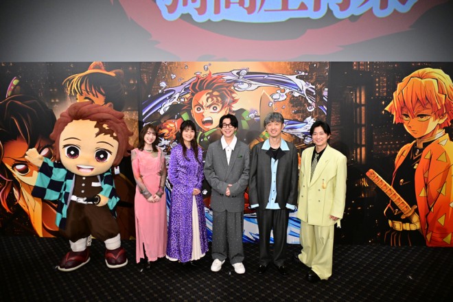 Cast members at the long-running hit thank-you stage greeting for Demon Slayer Kimetsu no Yaiba Infinity Castle Arc The Movie Chapter One Akaza Returns in Tokyo