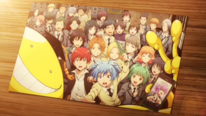 Scene cut from the anime film Assassination Classroom the Movie: Everybody’s Time