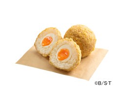 Genki Dama Onigiri with Soft Boiled Egg, Price: 420 yen including tax per piece