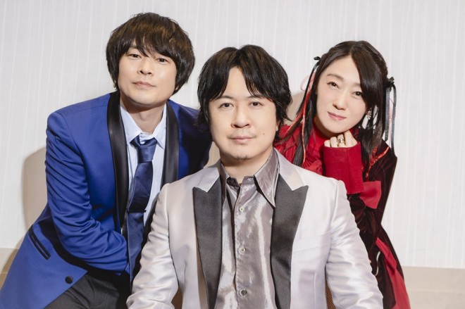 From left: Daisuke Sakaguchi, Tomokazu Sugita, Rie Kugimiya