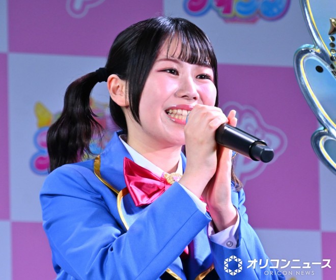 Rika Kanaya appears on stage at the Onegai AiPri content launch event