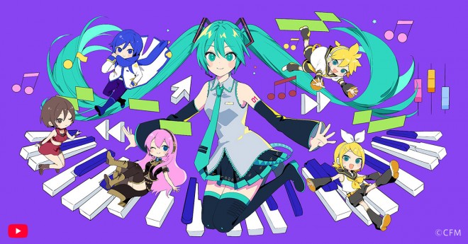 YouTube homepage logo redesigned as a Hatsune Miku themed Yoodle for Miku Day on March 9